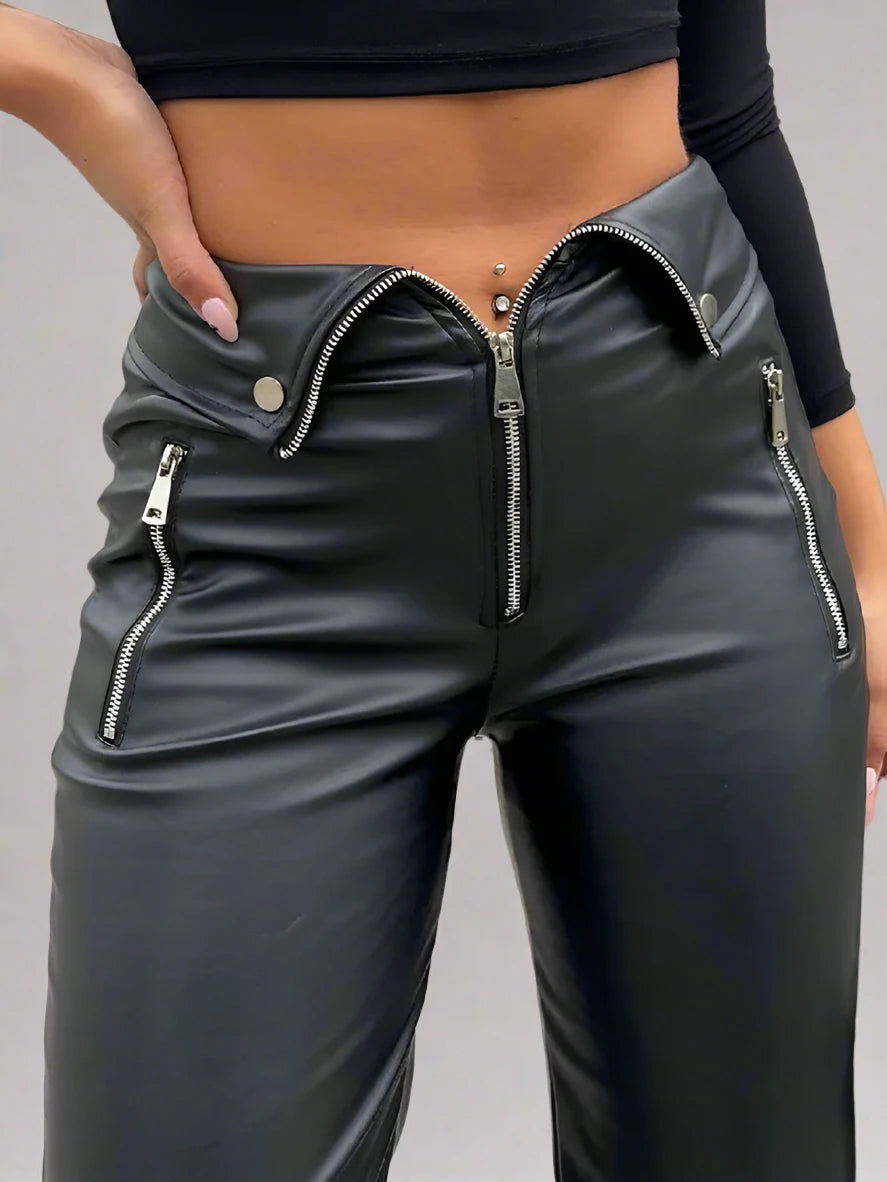 June Faux Leather Trousers