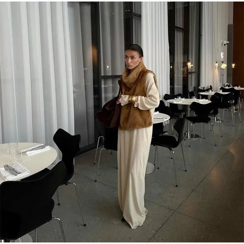 Élan Faux Fur Stand-Collar Vest