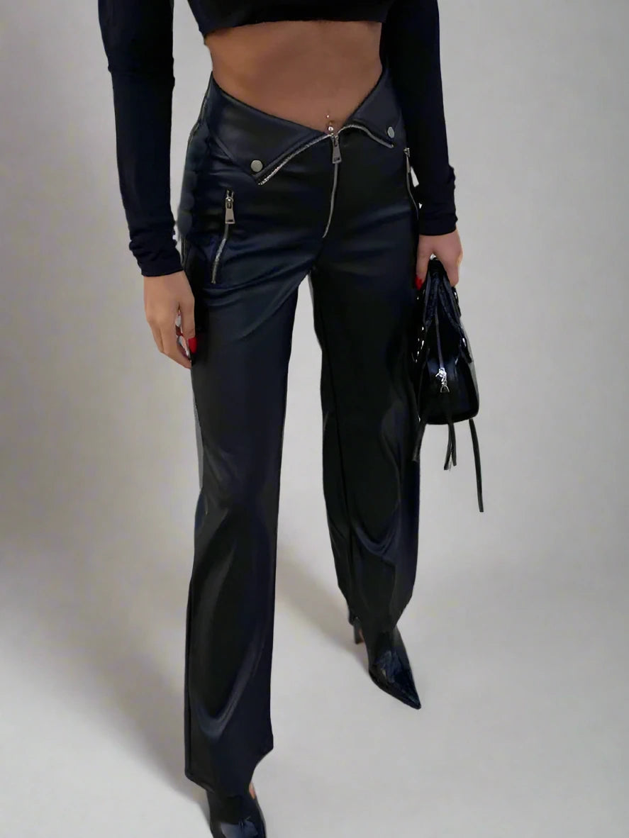 June Faux Leather Trousers