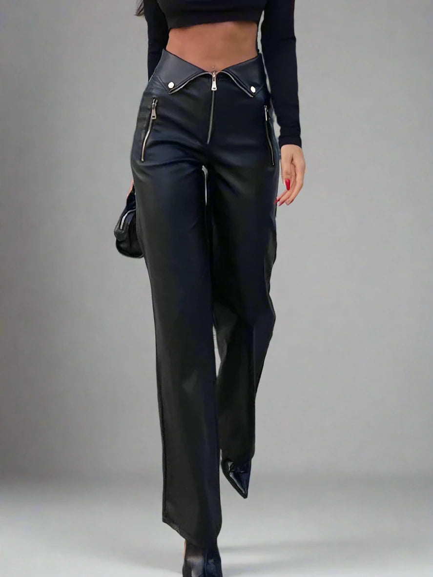 June Faux Leather Trousers