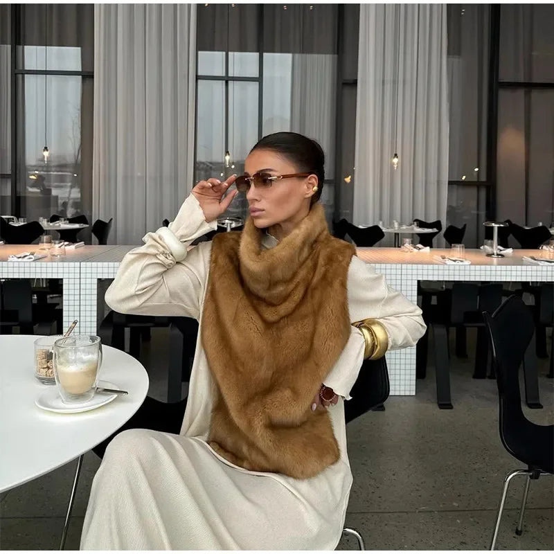 Élan Faux Fur Stand-Collar Vest