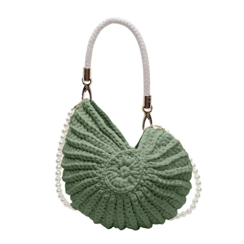 Conch Shell Knit Crossbody Shoulder Bag