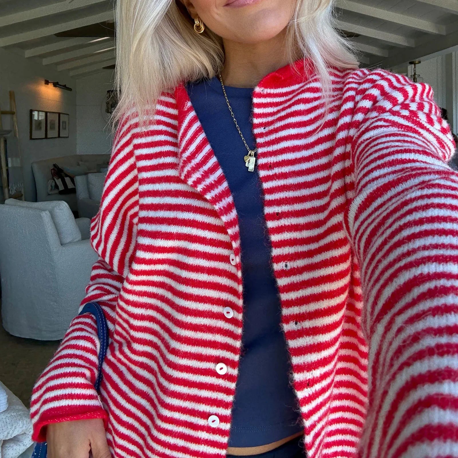 Lucienne Striped Knit Cardigan