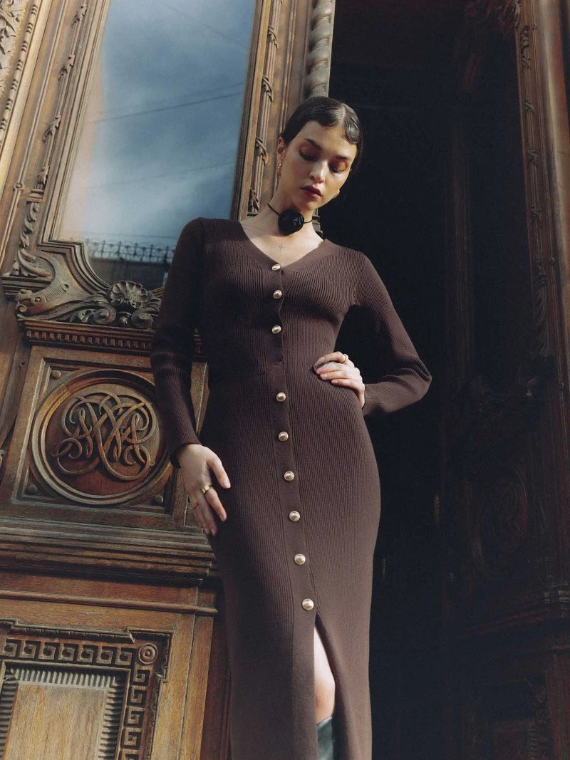 F/W 25' Sweater Knit Maxi Dress