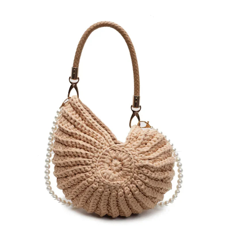 Conch Shell Knit Crossbody Shoulder Bag