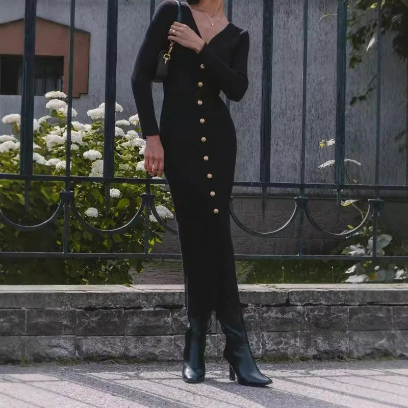 F/W 25' Sweater Knit Maxi Dress