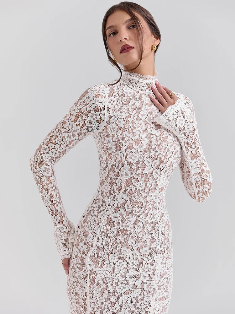 F/W 25’ Ethereal Lace Midi Dress