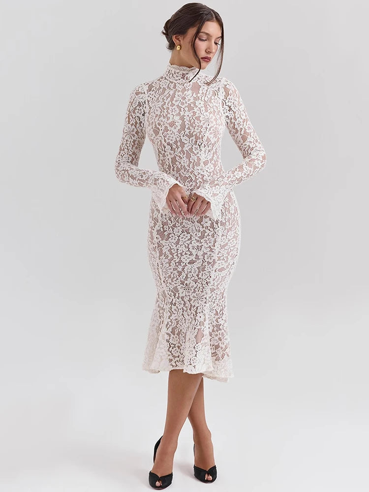 F/W 25’ Ethereal Lace Midi Dress