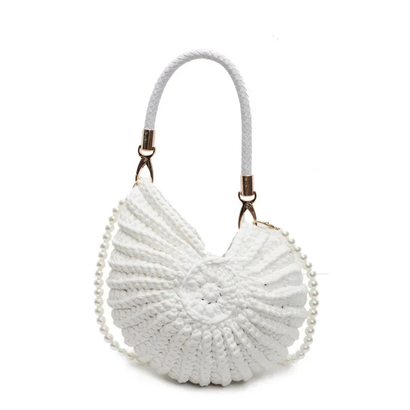 Conch Shell Knit Crossbody Shoulder Bag