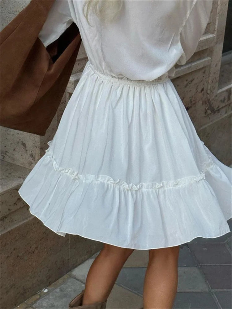 S/S 25' Ruffled V-Neck Mini Dress
