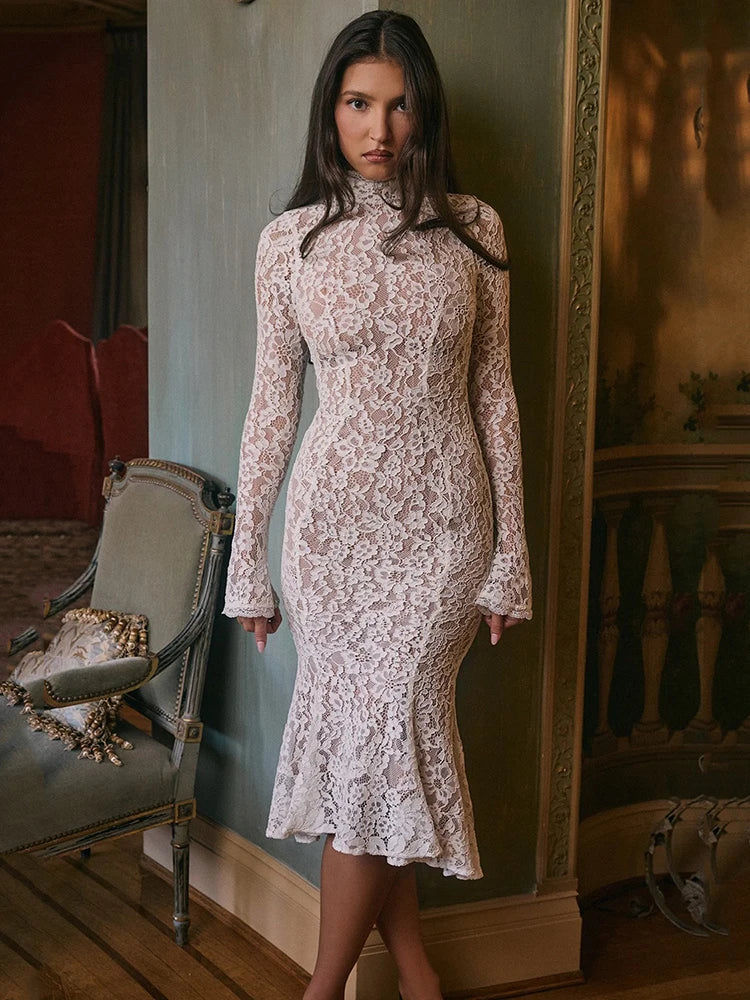 F/W 25’ Ethereal Lace Midi Dress