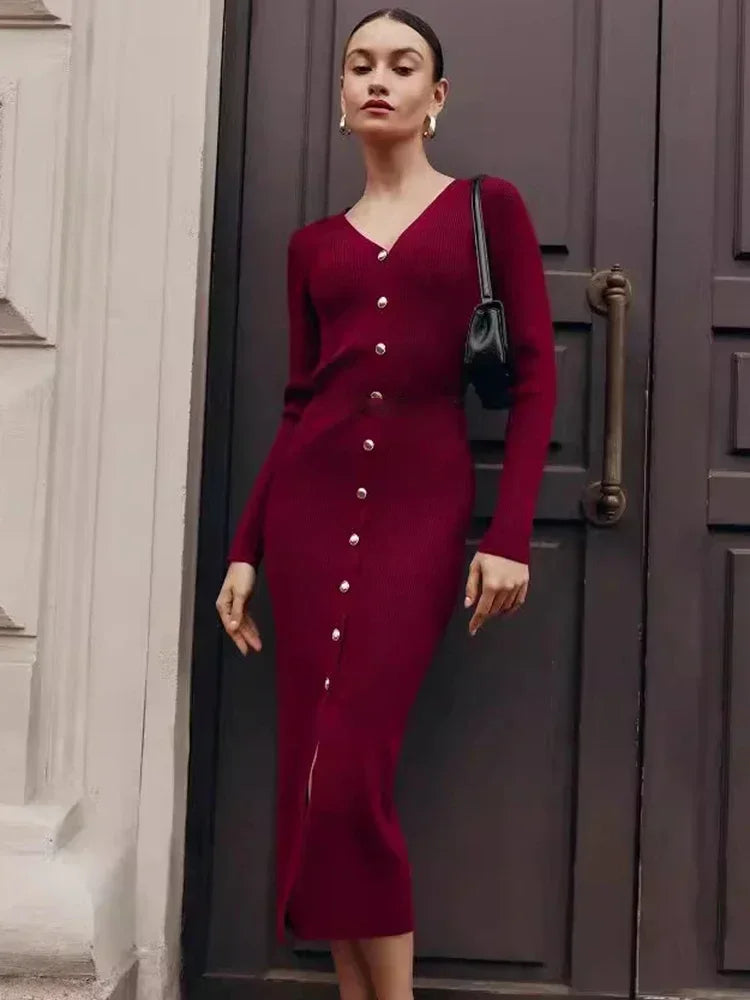 F/W 25' Sweater Knit Maxi Dress