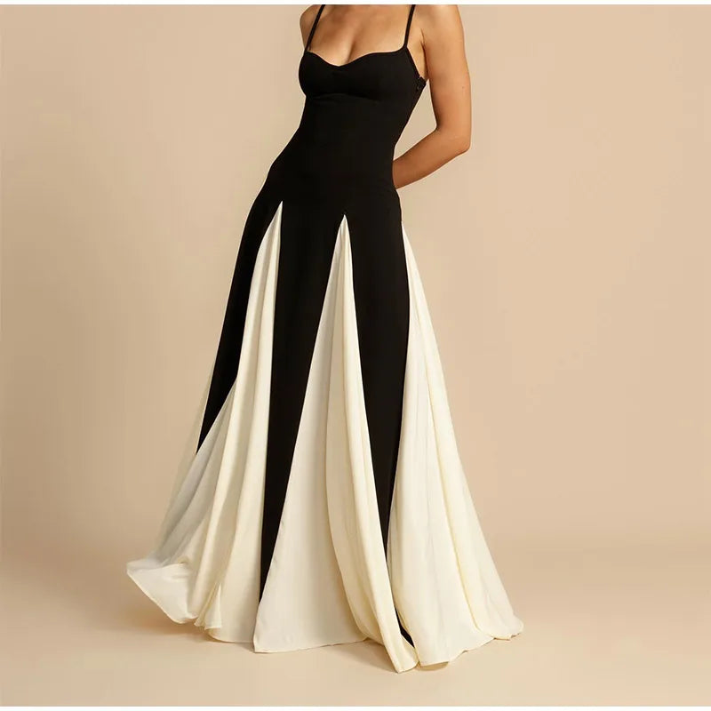 F/W 25' Contrast Sling Maxi Dress
