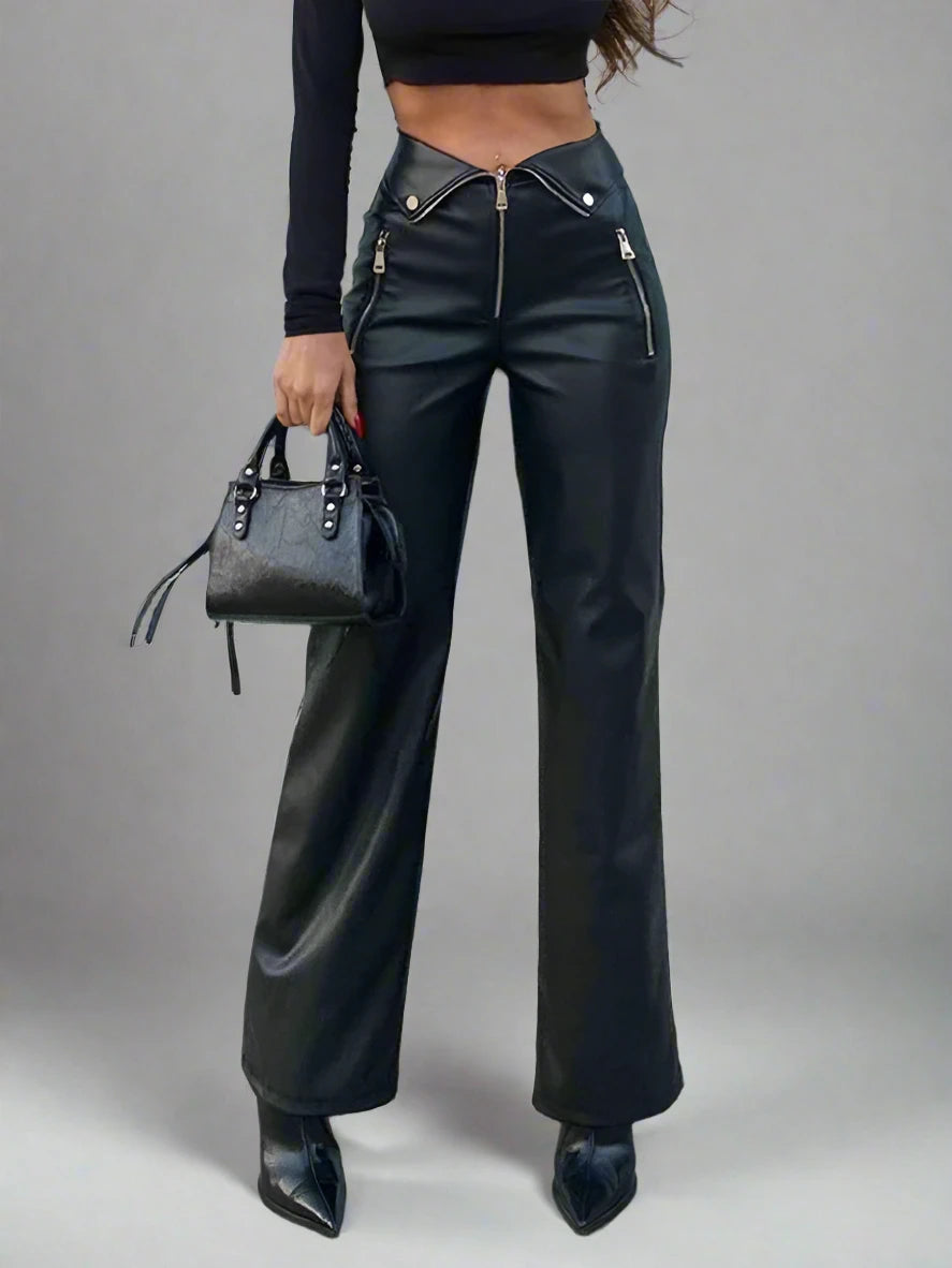 June Faux Leather Trousers