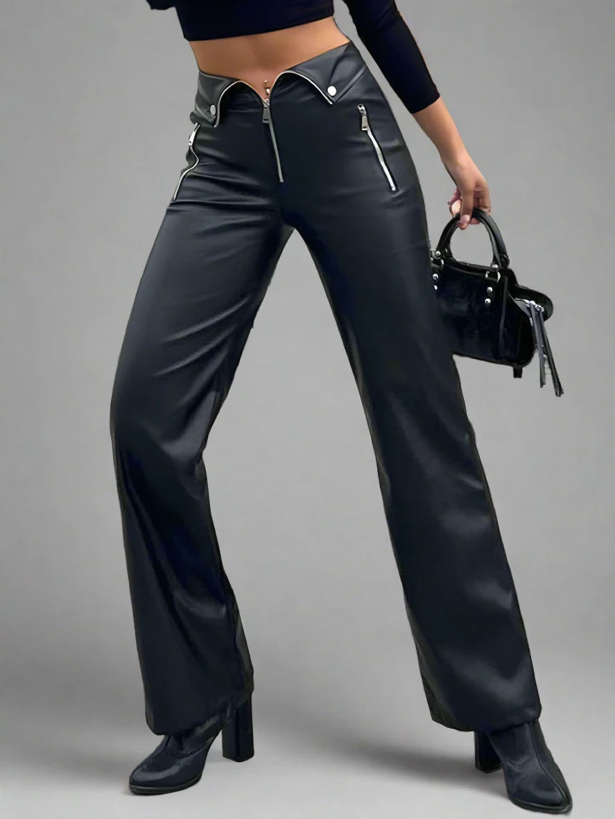 June Faux Leather Trousers