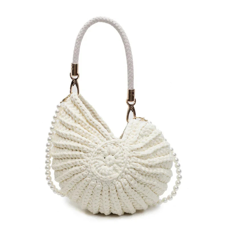 Conch Shell Knit Crossbody Shoulder Bag