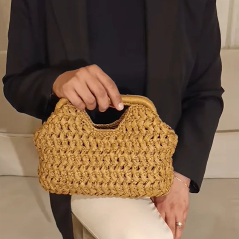 Marina Snap Woven Clutch