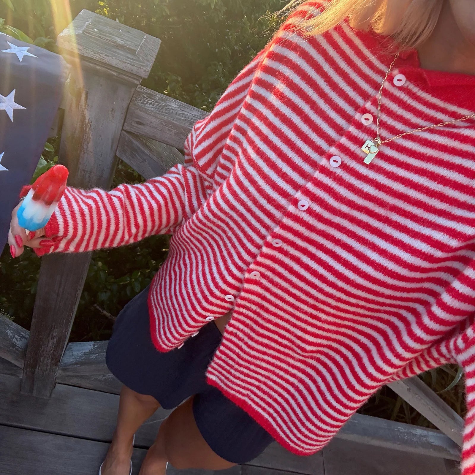 Lucienne Striped Knit Cardigan