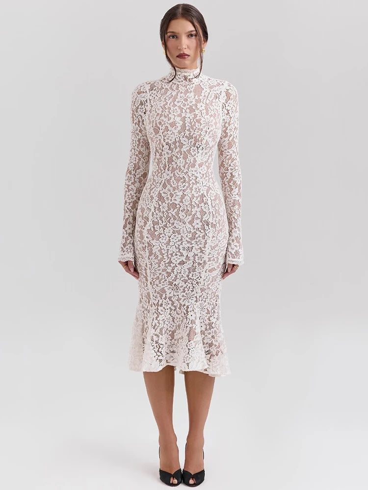 F/W 25’ Ethereal Lace Midi Dress