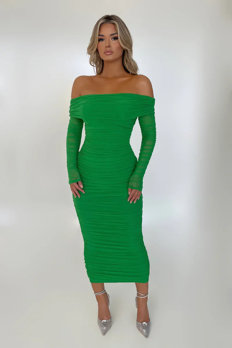 F/W 25' Off-shoulder Long Sleeve Maxi Dress