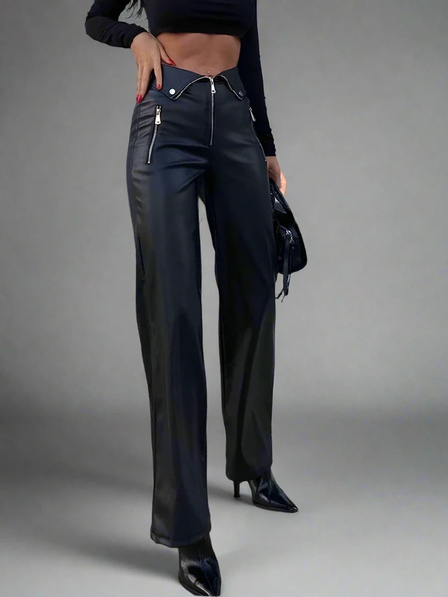 June Faux Leather Trousers