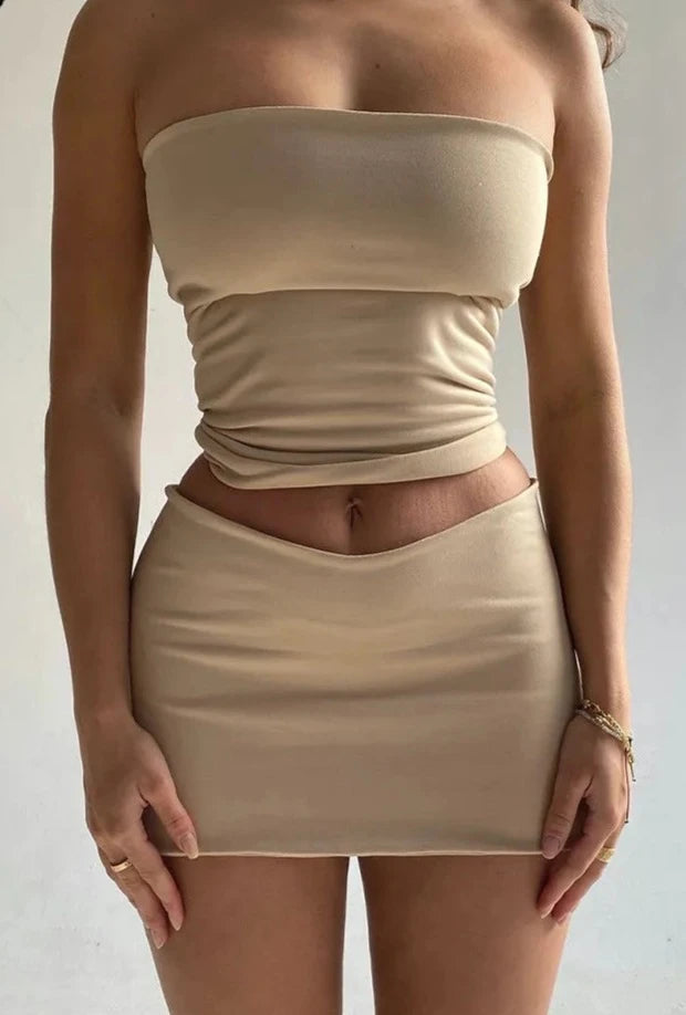 Lily Crop Top and Mini Skirt 2 Piece Matching Set