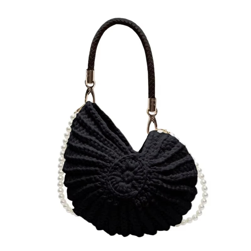 Conch Shell Knit Crossbody Shoulder Bag