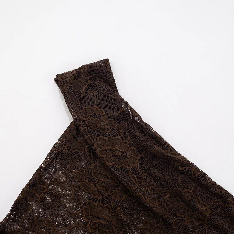 Luna One-Shoulder Lace Maxi Gown