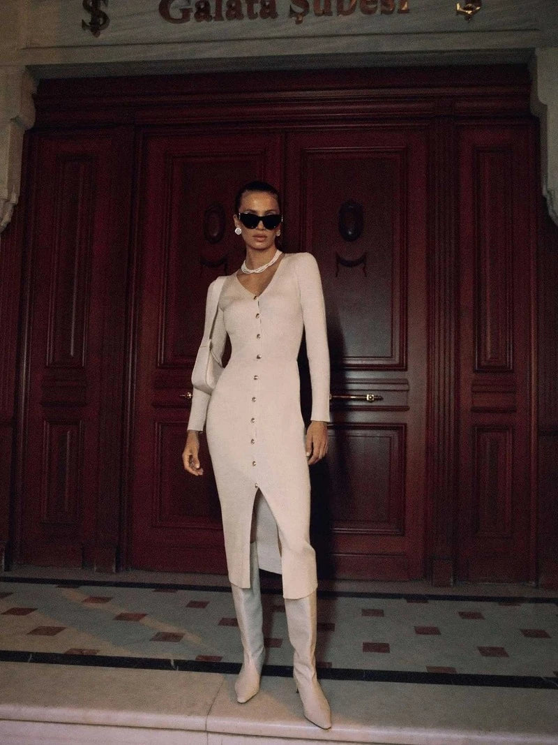 F/W 25' Sweater Knit Maxi Dress