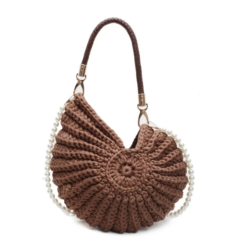 Conch Shell Knit Crossbody Shoulder Bag