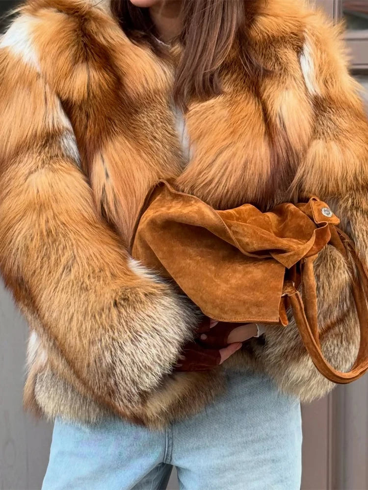 Maribel Two-Tone Faux Fur Cropped Coat