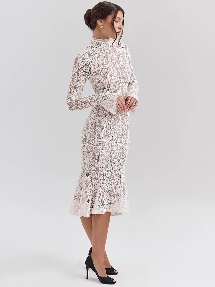 F/W 25’ Ethereal Lace Midi Dress
